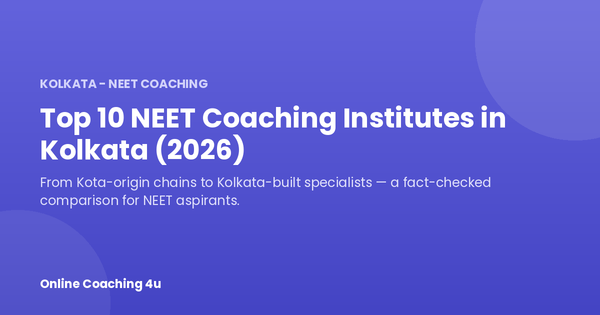 Top 10 NEET coaching institutes in Kolkata 2026 graphic